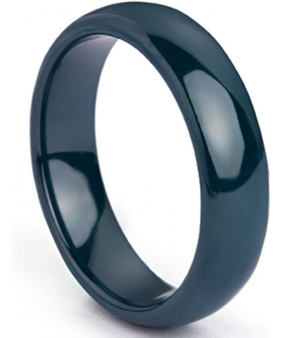 8mm Width High Polished Classic Simple Plain Dome Style Ceramic Wedding Band Ring Navy $7.01 Rings