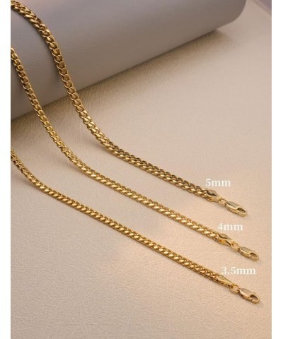 925 Sterling Silver Cuban Chain 3.5/4/5mm Necklace for Men Gold Cuban Link Curb Chain for Women 16-30 Inches 16 4mm Gold $15....