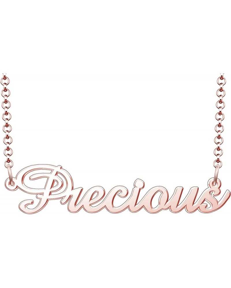 Precious Name Necklace Personalized Sterling Silver Custom Name Necklace for Women Rose Gold $16.11 Necklaces