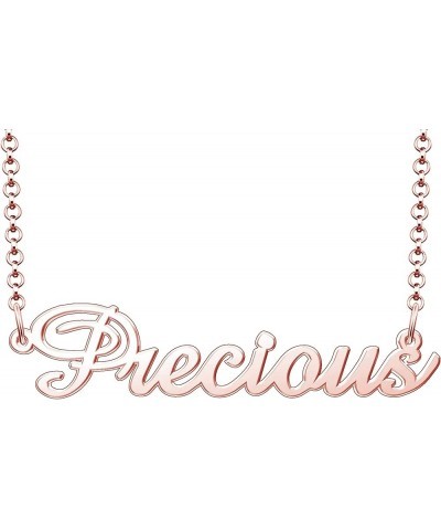 Precious Name Necklace Personalized Sterling Silver Custom Name Necklace for Women Rose Gold $16.11 Necklaces