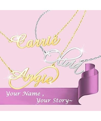 Precious Name Necklace Personalized Sterling Silver Custom Name Necklace for Women Rose Gold $16.11 Necklaces