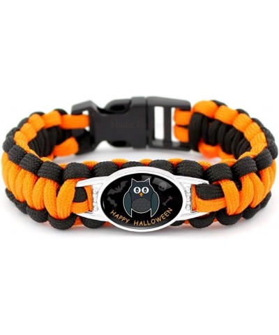 Halloween Orange and Black Paracord Bracelets Black Owl $9.00 Bracelets