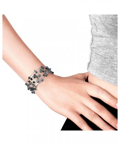 Trendy Chic Layers Cultured Freshwater Black Pearl Multi-Strand Bracelet $10.81 Bracelets