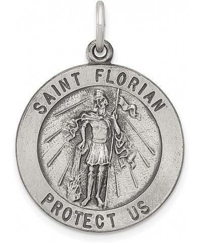 925 Sterling Silver Vintage Saint Florian Medal Necklace Charm Pendant Religious Patron St Fine Jewelry For Women Gifts For H...