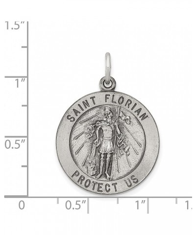 925 Sterling Silver Vintage Saint Florian Medal Necklace Charm Pendant Religious Patron St Fine Jewelry For Women Gifts For H...