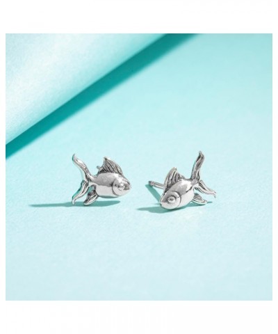 Jewelry Sterling Silver Goldfish Stud Earrings $12.96 Earrings