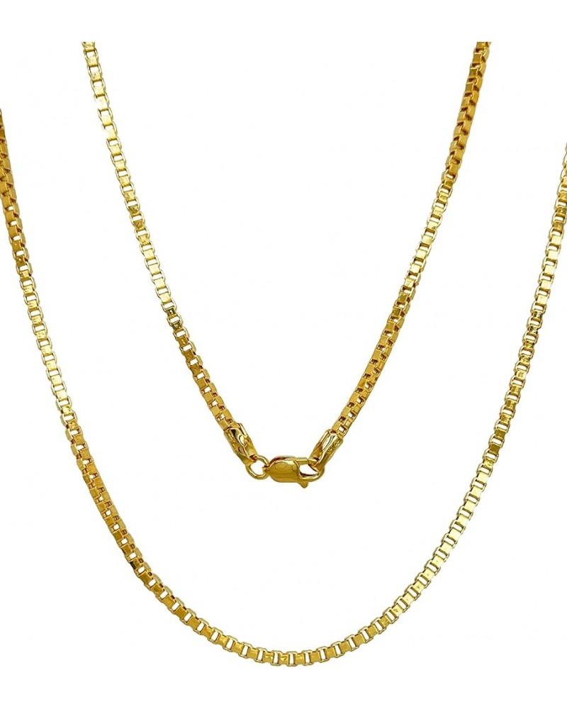 14K and 10K Real Gold Box Chain - 1mm 1.5mm 1.75mm 2.85mm Diamond Cut Gold Link Chain Necklace For Men - Dainty Yellow Gold P...