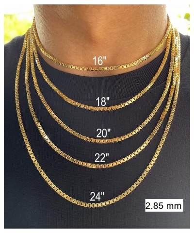 14K and 10K Real Gold Box Chain - 1mm 1.5mm 1.75mm 2.85mm Diamond Cut Gold Link Chain Necklace For Men - Dainty Yellow Gold P...