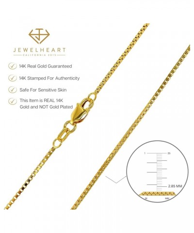 14K and 10K Real Gold Box Chain - 1mm 1.5mm 1.75mm 2.85mm Diamond Cut Gold Link Chain Necklace For Men - Dainty Yellow Gold P...