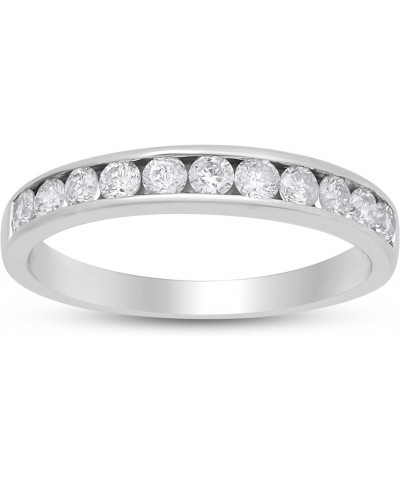 Sterling Silver 1/2 Cttw Natural White Round Diamonds Anniversary Ring, Size 7 $62.88 Rings