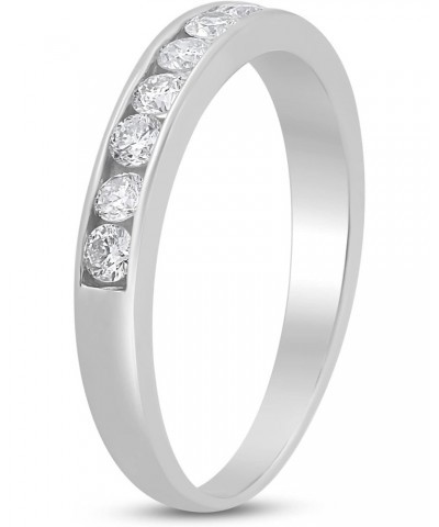 Sterling Silver 1/2 Cttw Natural White Round Diamonds Anniversary Ring, Size 7 $62.88 Rings