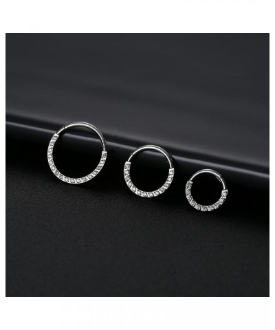 16G 18G Septum Rings for Women | 316L Surgical Stainless Steel Hinged Septum Clicker Nose Rings Hoop | Opal CZ Cartilage Conc...