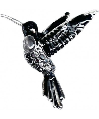 Cute Bird Hummingbird Enamel Brooch Pin Crystal Rhinestone Black $8.84 Brooches & Pins