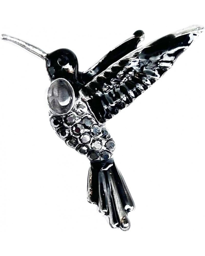 Cute Bird Hummingbird Enamel Brooch Pin Crystal Rhinestone Black $8.84 Brooches & Pins