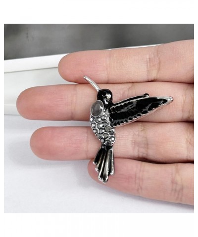 Cute Bird Hummingbird Enamel Brooch Pin Crystal Rhinestone Black $8.84 Brooches & Pins