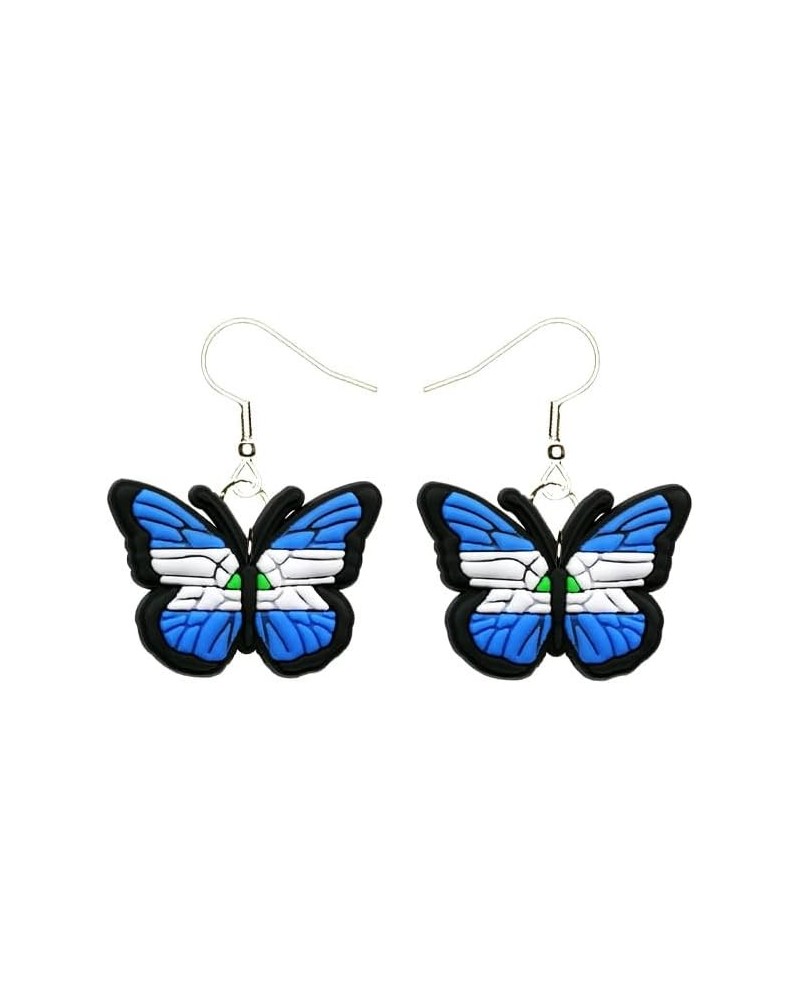 El Salvador Earrings Hypoallergenic Silver Plated Fishhooks Yazzle Dazzle Original Artwork Butterfly Flag $8.95 Earrings