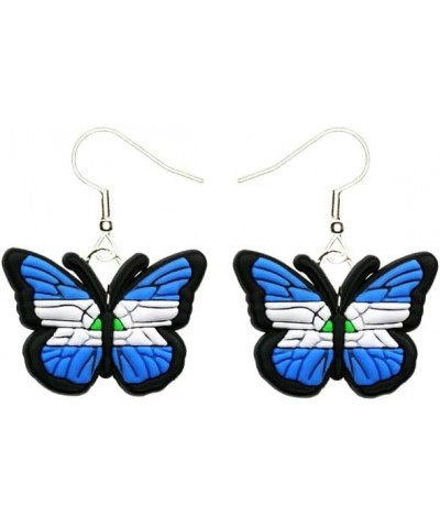 El Salvador Earrings Hypoallergenic Silver Plated Fishhooks Yazzle Dazzle Original Artwork Butterfly Flag $8.95 Earrings