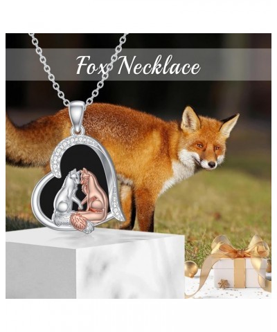 925 Sterling Silver Animal Necklace Cute Animal Jewelry Gifts for Women Mother Sister Friends Fox $12.00 Necklaces