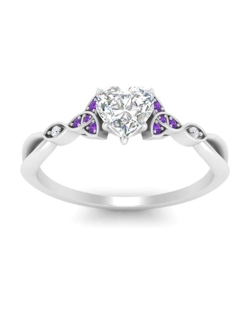 Choose Your Gemstone Celtic Knot Split Diamond CZ Ring sterling silver Heart Shape Petite Engagement Rings Ornaments Surprise...