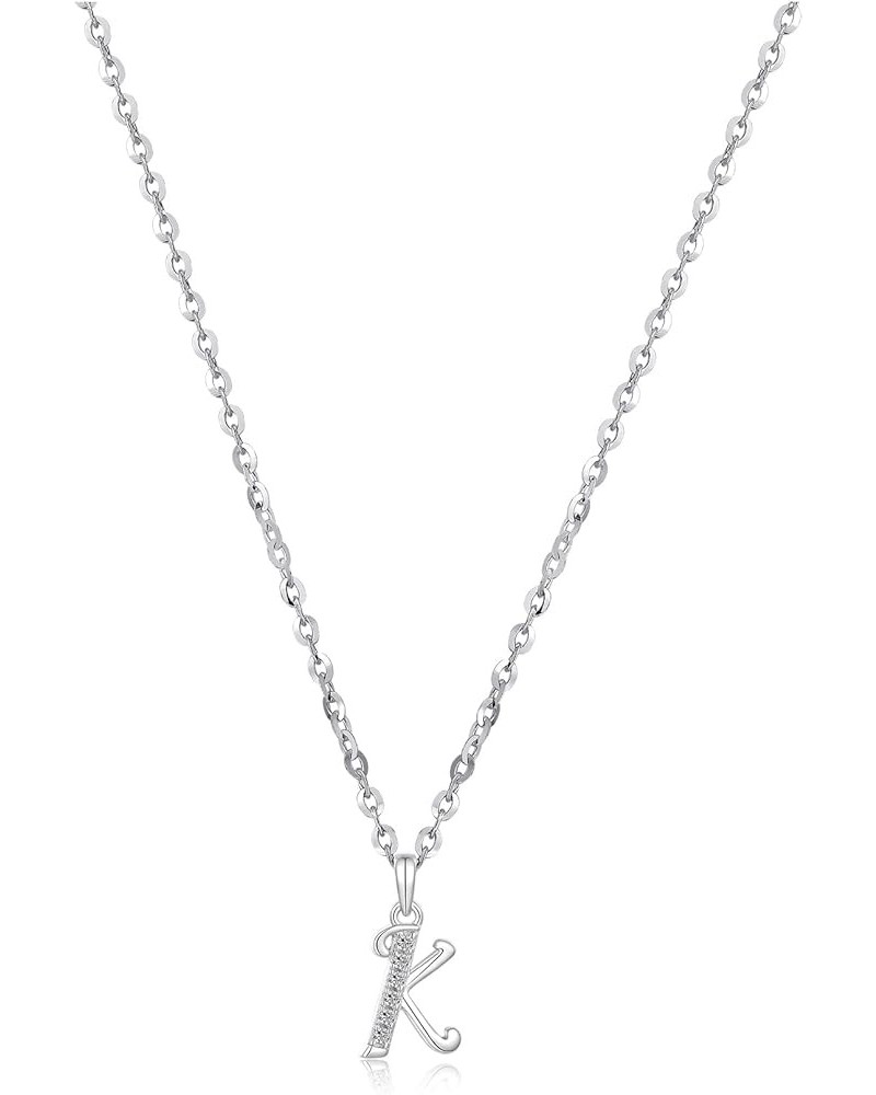 925 Sterling Silver Initial Necklace for Women Girls, Dainty Tiny Necklace with Letter A-Z K $16.23 Necklaces