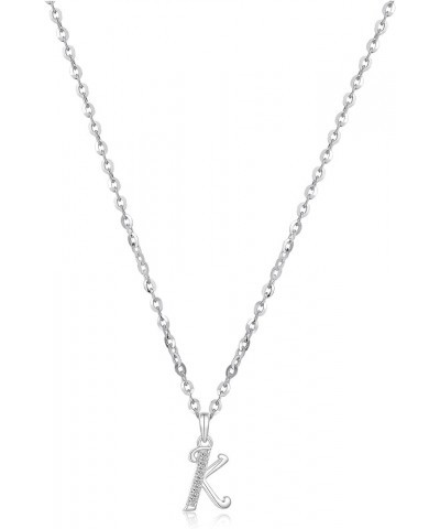 925 Sterling Silver Initial Necklace for Women Girls, Dainty Tiny Necklace with Letter A-Z K $16.23 Necklaces