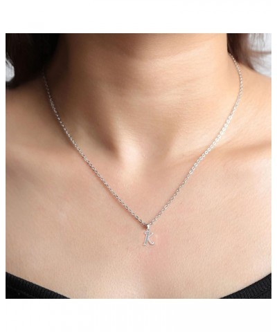 925 Sterling Silver Initial Necklace for Women Girls, Dainty Tiny Necklace with Letter A-Z K $16.23 Necklaces