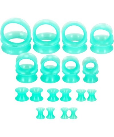 Silicone Ear Tunnels 26pcs Soft Double Flared Ear Gauges Plugs Piercing Jewelry 3mm-1 inch Turquoise $8.24 Body Jewelry