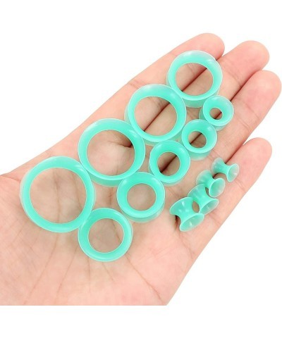 Silicone Ear Tunnels 26pcs Soft Double Flared Ear Gauges Plugs Piercing Jewelry 3mm-1 inch Turquoise $8.24 Body Jewelry