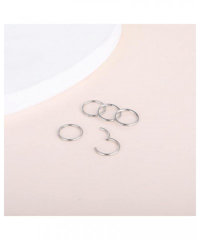 14G 16G 18G 20G Nose Ring Hoop Stainless Steel Hinged Segment Ring Hoop Nose Clicker Ring Tragus Helix Cartilage Daith Rook E...