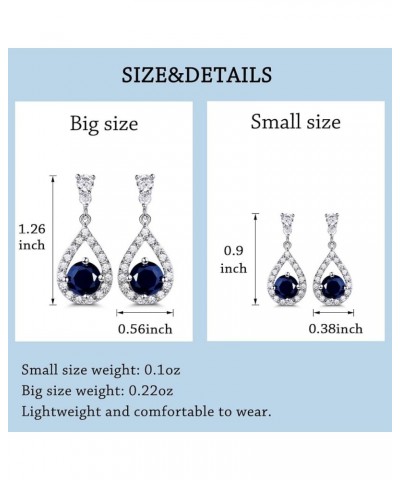 Weddding Earrings for Bride Bridesmaid, Silver Plated Cubic Zirconia Dangle Earrings for Women blue(big size) $10.39 Earrings