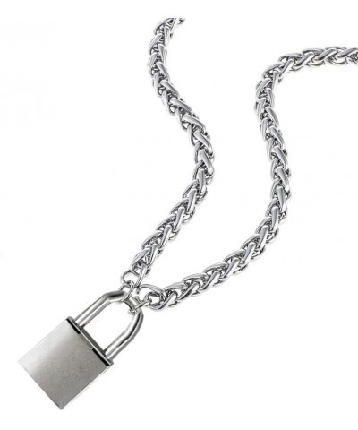 Lover Heart Lock Necklace Padlock Chain Women Men Stainless Steel Collar Choker with Key and Box (A, 20) $12.26 Necklaces