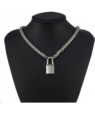 Lover Heart Lock Necklace Padlock Chain Women Men Stainless Steel Collar Choker with Key and Box (A, 20) $12.26 Necklaces