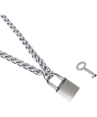 Lover Heart Lock Necklace Padlock Chain Women Men Stainless Steel Collar Choker with Key and Box (A, 20) $12.26 Necklaces