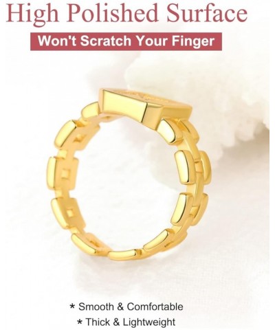 14K Gold Plated Initial Letter Ring for Women Adjustable Crystal Inlaid Alphabet A-Z Stackable Signet Rings B $9.88 Rings