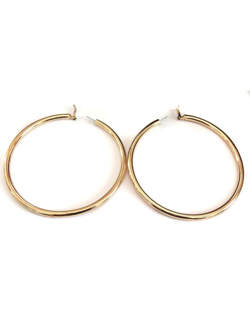 Large Hoop Earrings Gold Pipe Hoops Hypo-Allergenic 4 inch Hoop Earrings $10.86 Earrings