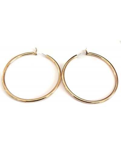 Large Hoop Earrings Gold Pipe Hoops Hypo-Allergenic 4 inch Hoop Earrings $10.86 Earrings