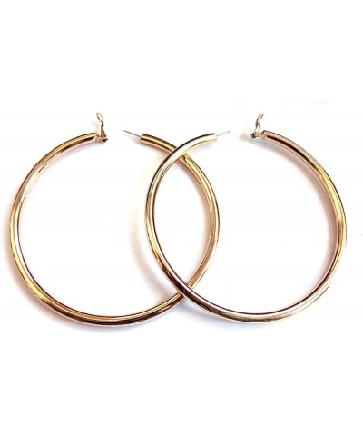 Large Hoop Earrings Gold Pipe Hoops Hypo-Allergenic 4 inch Hoop Earrings $10.86 Earrings