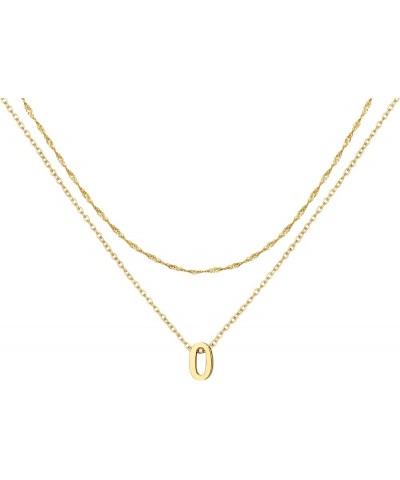 Cute Number Pendant Necklace for Women, 14K Gold Plated Dainty Layered Stainless Steel Chain Y Necklaces Sports Jewelry Birth...