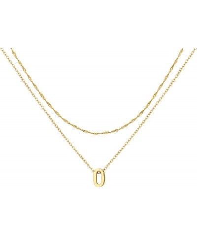 Cute Number Pendant Necklace for Women, 14K Gold Plated Dainty Layered Stainless Steel Chain Y Necklaces Sports Jewelry Birth...