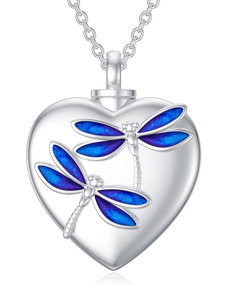 Urn Necklace for Ashes 925 Sterling Silver Memorial Cremation Jewelry Gift for Women Men 01-Blue Dragonfly Urn Necklace $35.0...