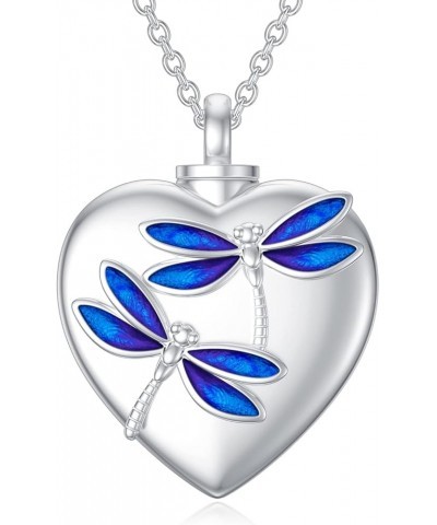 Urn Necklace for Ashes 925 Sterling Silver Memorial Cremation Jewelry Gift for Women Men 01-Blue Dragonfly Urn Necklace $35.0...