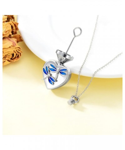 Urn Necklace for Ashes 925 Sterling Silver Memorial Cremation Jewelry Gift for Women Men 01-Blue Dragonfly Urn Necklace $35.0...