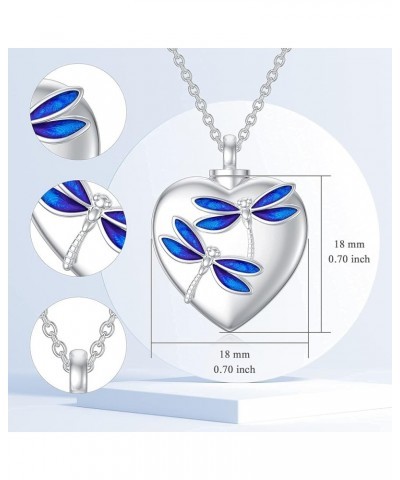 Urn Necklace for Ashes 925 Sterling Silver Memorial Cremation Jewelry Gift for Women Men 01-Blue Dragonfly Urn Necklace $35.0...