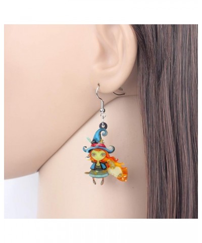 Cute Acrylic Halloween Witch Pumpkin Earrings Big Long Dangle Drop For Women Girl Festival Jewelry Gifts Charm Green $6.71 Ea...