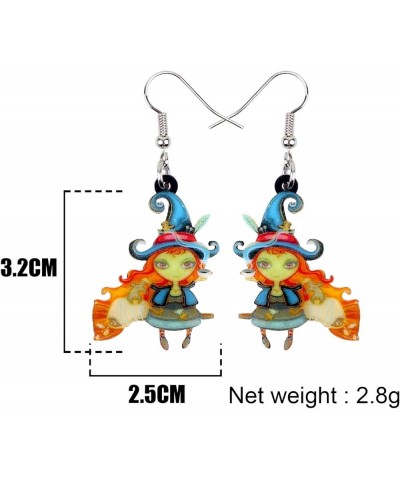 Cute Acrylic Halloween Witch Pumpkin Earrings Big Long Dangle Drop For Women Girl Festival Jewelry Gifts Charm Green $6.71 Ea...