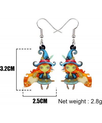 Cute Acrylic Halloween Witch Pumpkin Earrings Big Long Dangle Drop For Women Girl Festival Jewelry Gifts Charm Green $6.71 Ea...