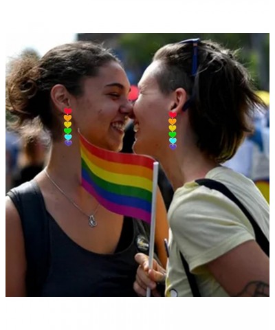 Rainbow Earrings for Women Pride Earrings Rainbow Heart Dangle Earrings Gay Pride Earrings Rainbow Accessories Earrings for G...