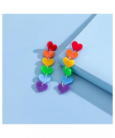 Rainbow Earrings for Women Pride Earrings Rainbow Heart Dangle Earrings Gay Pride Earrings Rainbow Accessories Earrings for G...