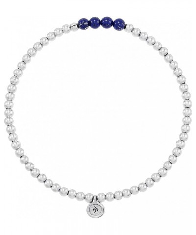 'Loyalty' Natural Lapis Lazuli Stretch Bracelet in Sterling Silver, 6.75 6.75 Inches $23.40 Bracelets