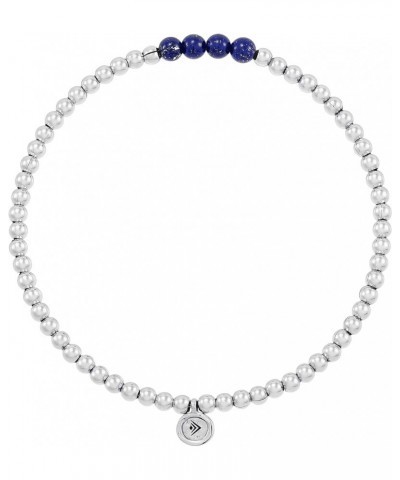 'Loyalty' Natural Lapis Lazuli Stretch Bracelet in Sterling Silver, 6.75 6.75 Inches $23.40 Bracelets